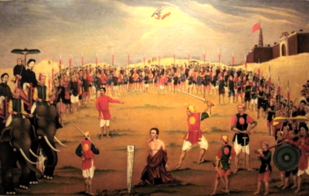 Bức hoạ 13 Cuộc tử vì đạo của cha Augustin Schoeffler Đông tại Sơn Tây ngày 1.05.1851 89 x 129.5 xm